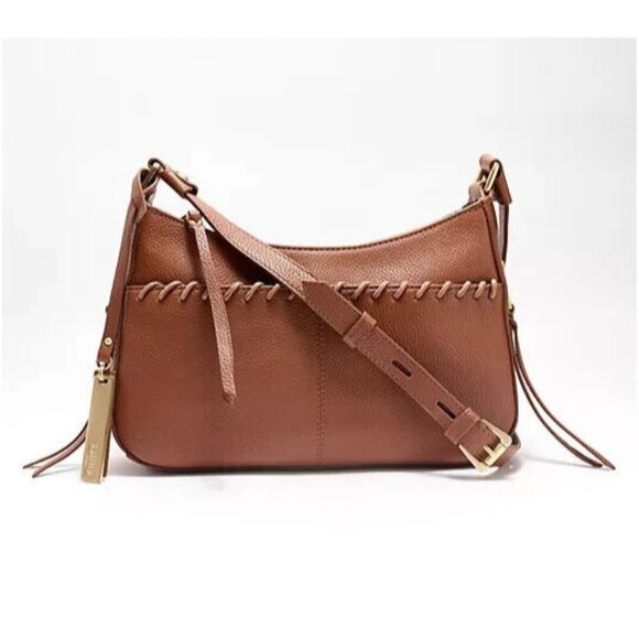 LODIS Texas Leather Parker Top Zip Crossbody  Chestnut, bag A612236 - Picture 1 of 13